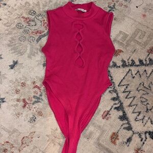 Zara Sleeveless Pink Bodysuit